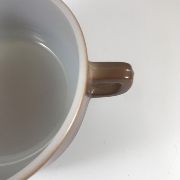 Vintage Fire King Soup Chili Bowl Brown D Handle Anchor Hocking Milk Glass - Picture 7 of 9
